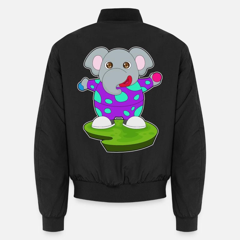 Elefant Clown - Unisex Bomberjacke - Schwarz