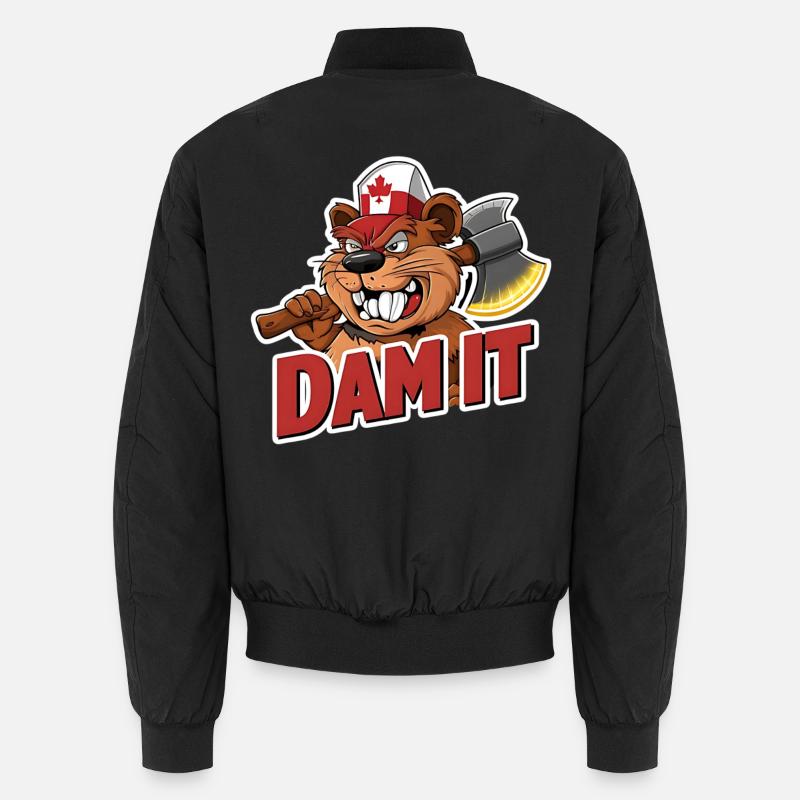 "Dam It" Beaver Canada Pride Funny Lumberjack Unisex Bomber Jacket