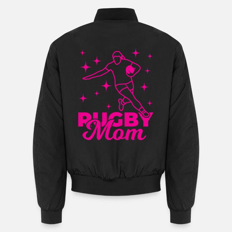Lustige Rugby Mutter Unisex Bomberjacke