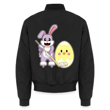 Hase Ostern Eishockey - Unisex Bomberjacke - Schwarz - Hinten - AI Model Male 185 light (185cm)