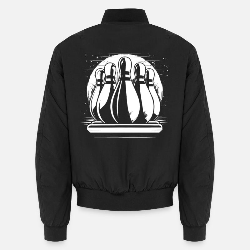 Bowling Pins Drawing Unisex Bomber Jacket