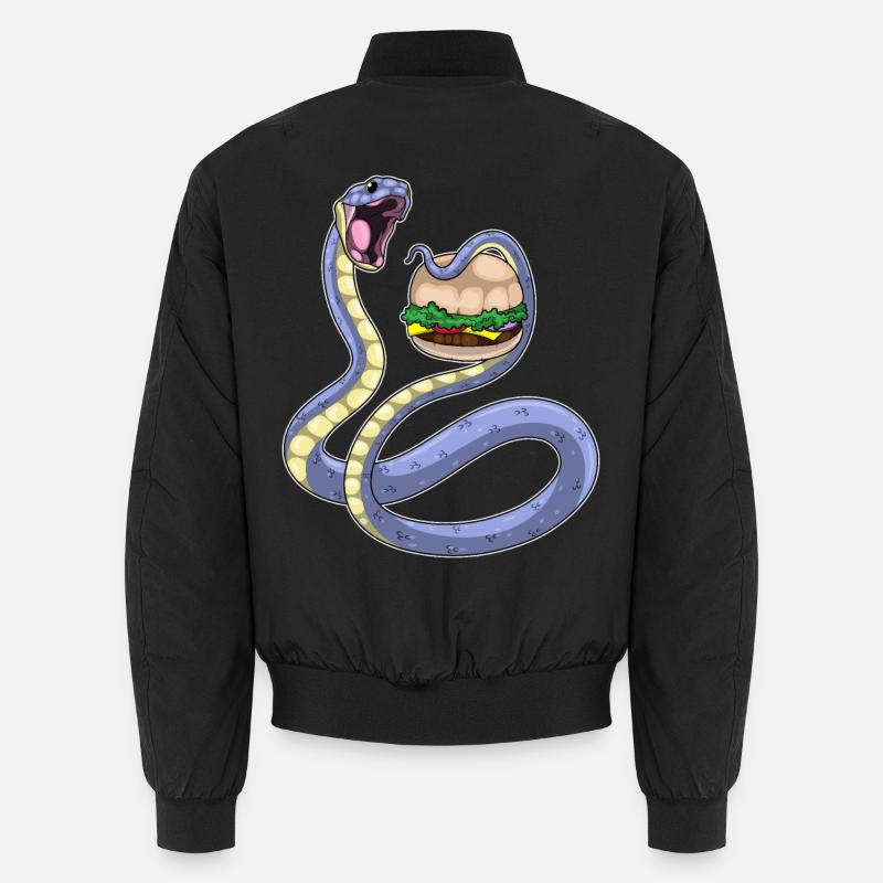 Snake Cheeseburger - Unisex Bomber Jacket - black