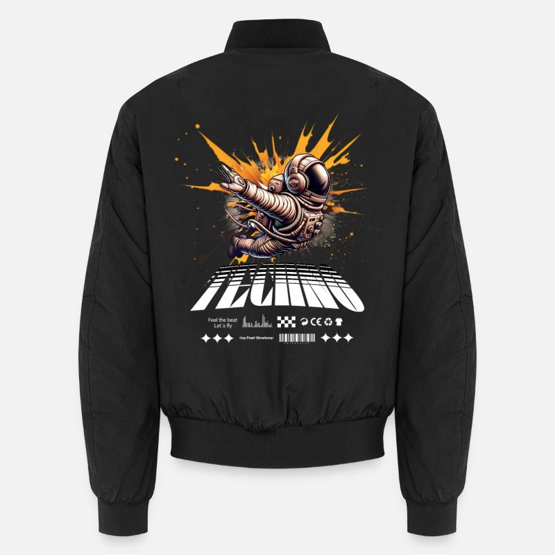 Astronaut in Sprayer Splash Techno Unisex Bomber Jacket