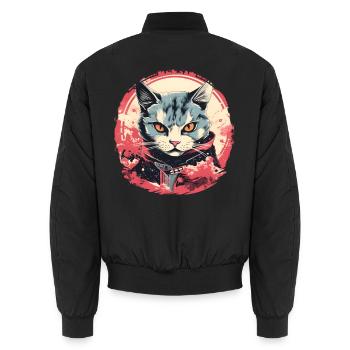 Style d’anime de chat - Bomber unisexe - noir - Dos - AI Model Male 185 light (185cm)