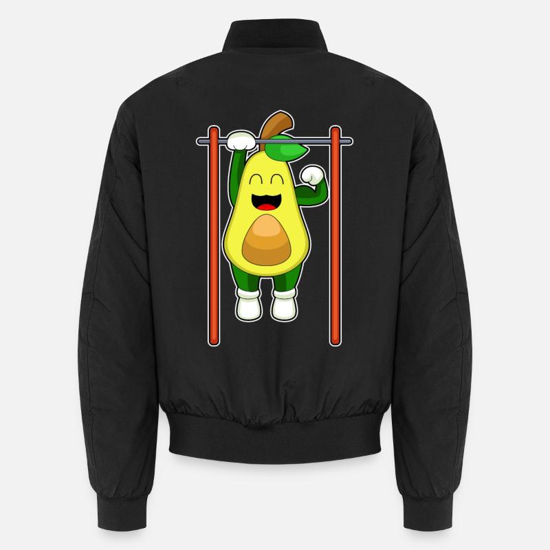 Avocado Bodybuilder Tractions Culturisme - Bomber unisexe - noir