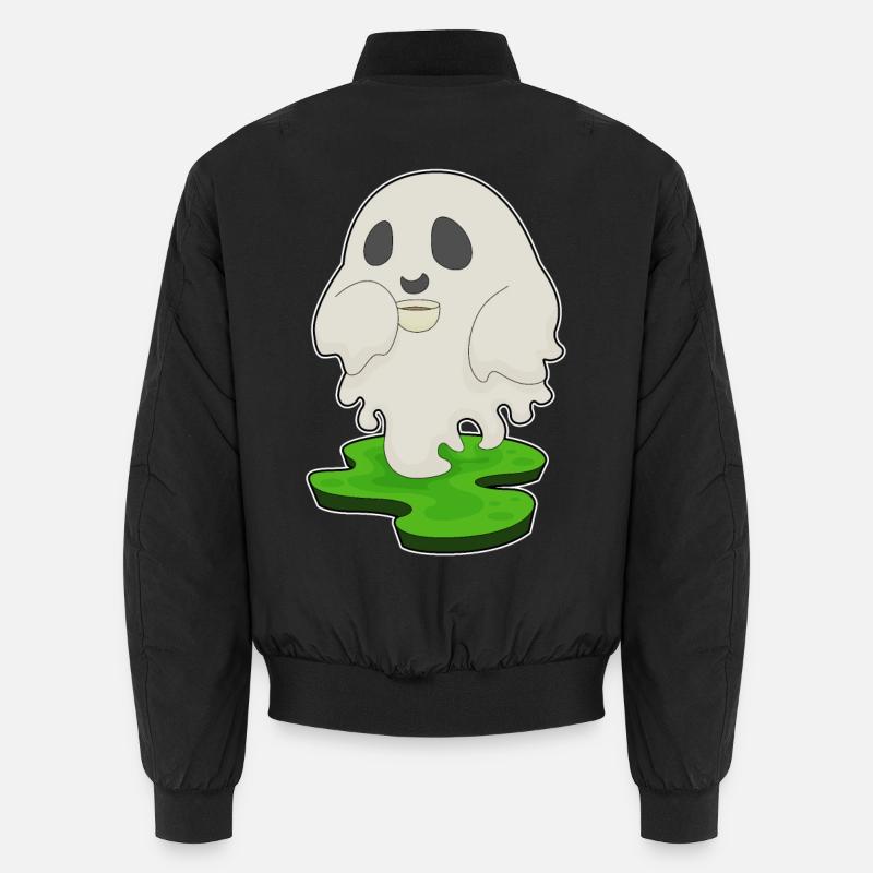 Geist Halloween Kaffee - Unisex Bomberjacke - Schwarz