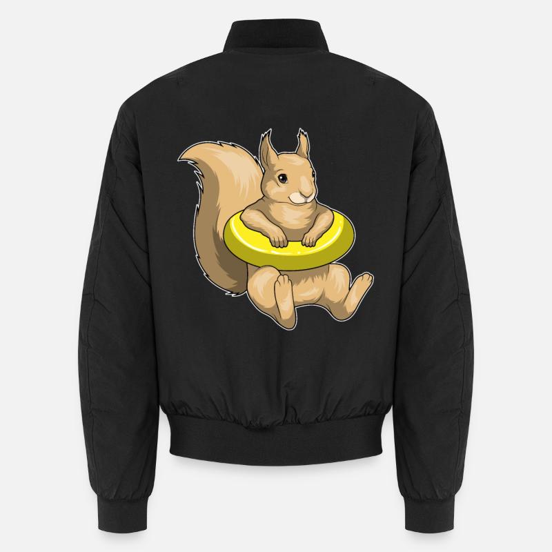 Eichhörnchen Schwimmen Schwimmring - Unisex Bomberjacke - Schwarz