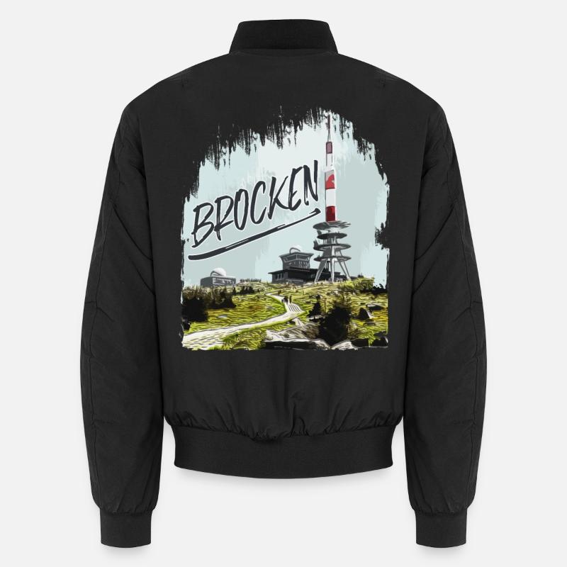 Brocken transmitter and second-hand shop - Unisex Bomber Jacket - black