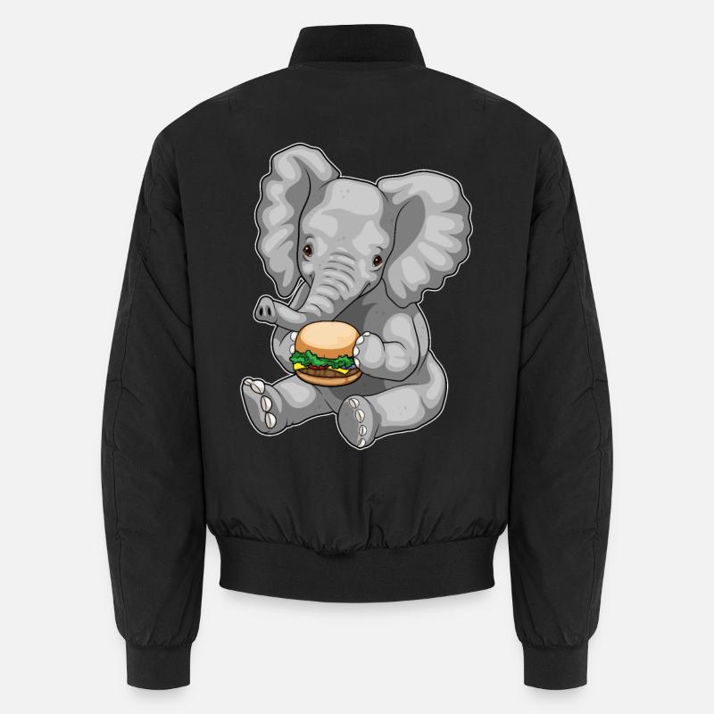 Elefant Burger - Unisex Bomberjacke - Schwarz