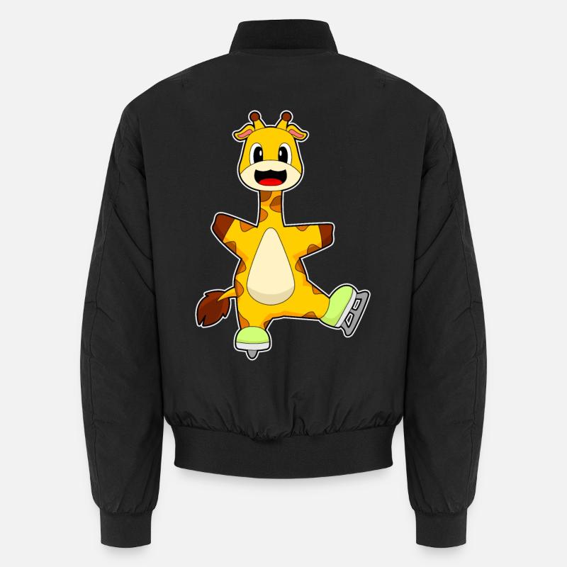 Giraffe Eislaufen Schlittschuhe - Unisex Bomber Jacket - black
