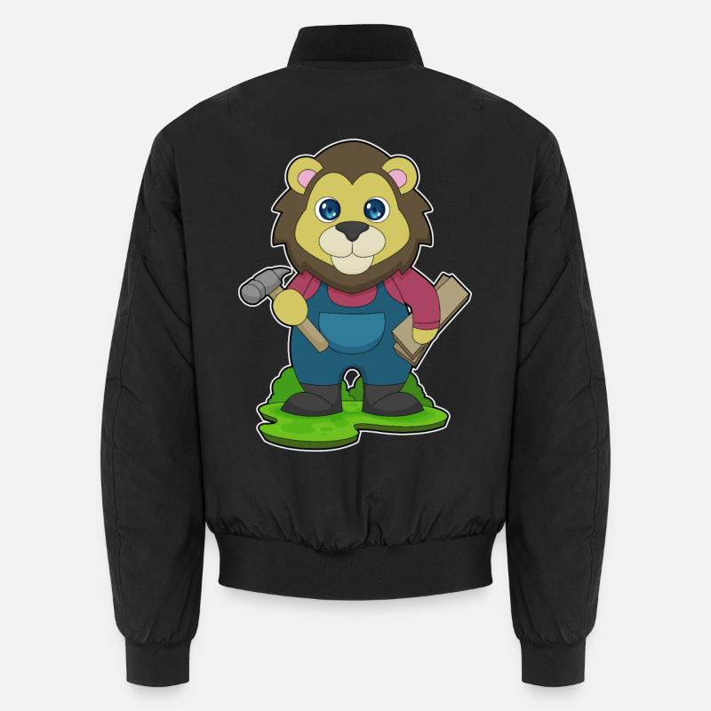 Lion Carpenter Hammer - Unisex Bomber Jacket - black