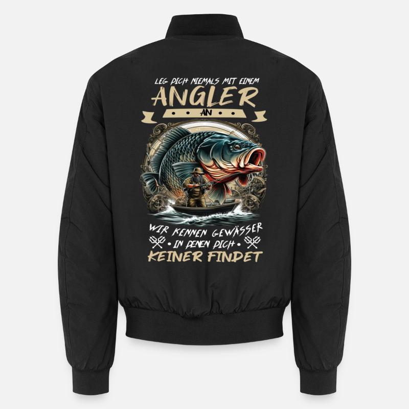 Ne plaisantez jamais avec un pêcheur ! Bomber unisexe