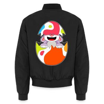 Hase Ostern Osterei - Unisex Bomberjacke - Schwarz - Hinten - AI Model Male 185 light (185cm)
