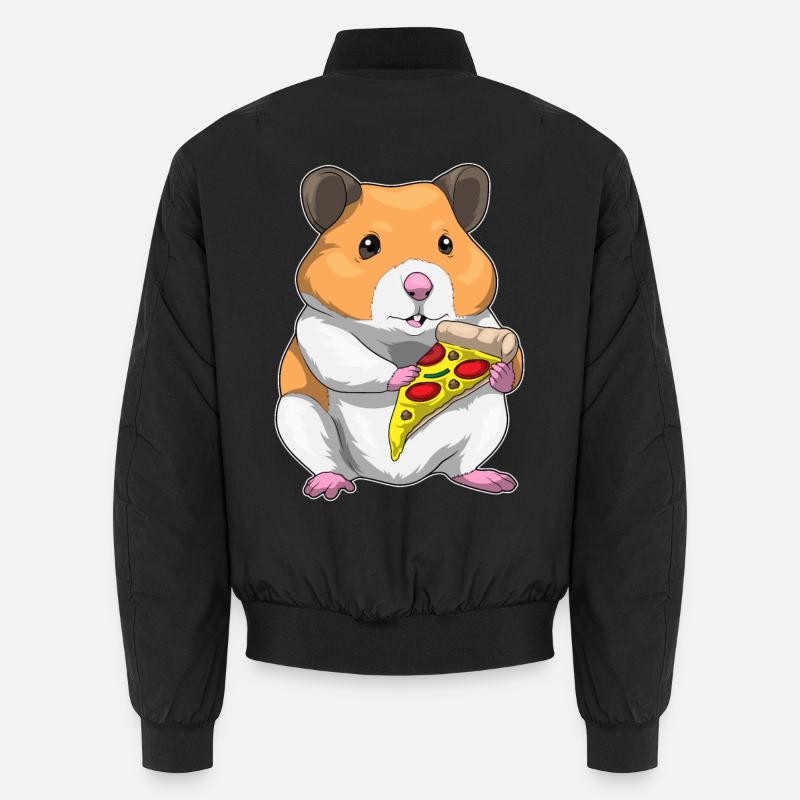 Hamster Pizza - Bomber unisexe - noir