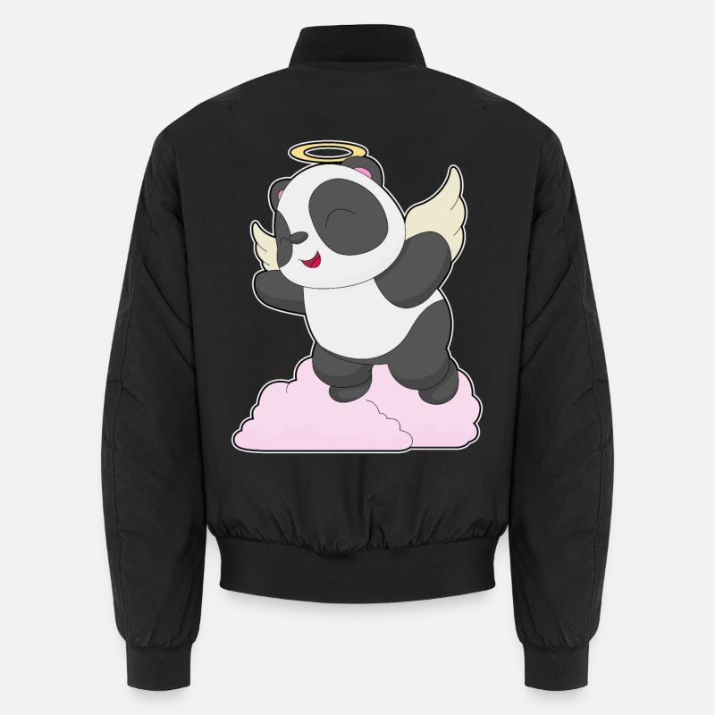 Panda Ange Ange Ailes - Bomber unisexe - noir
