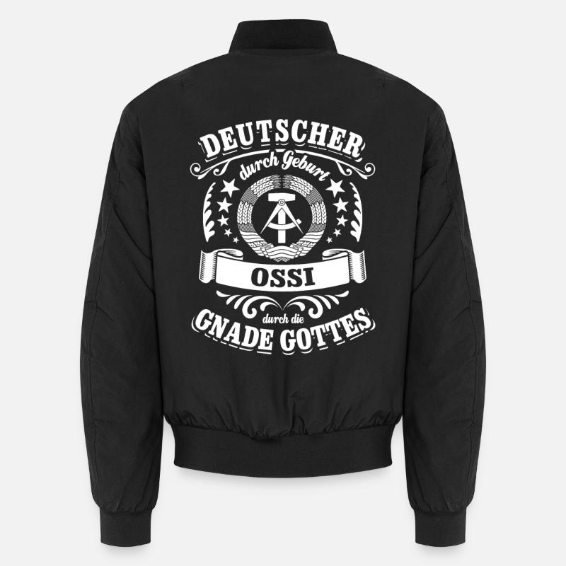 Deutscher durch Geburt Ossi durch die Gnade Gottes Unisex Bomberjacke