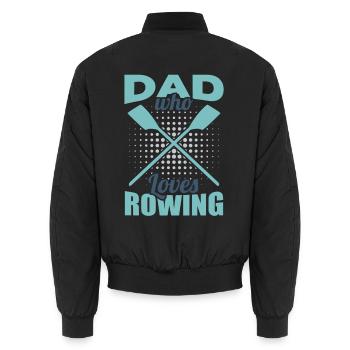 Rowing father - Unisex Bomber Jacket - black - Back - AI Model Male 185 light (185cm)
