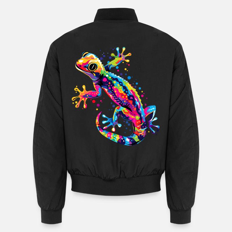 Gecko Eidechse Reptil Geckos Echse Leguan Gekko Unisex Bomberjacke