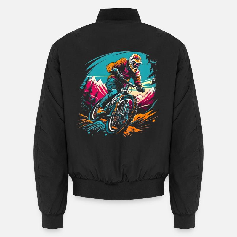 Mountainbiken - Unisex Bomberjacke - Schwarz