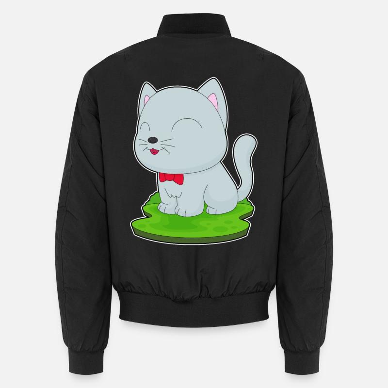 Katze Fliege - Unisex Bomberjacke - Schwarz