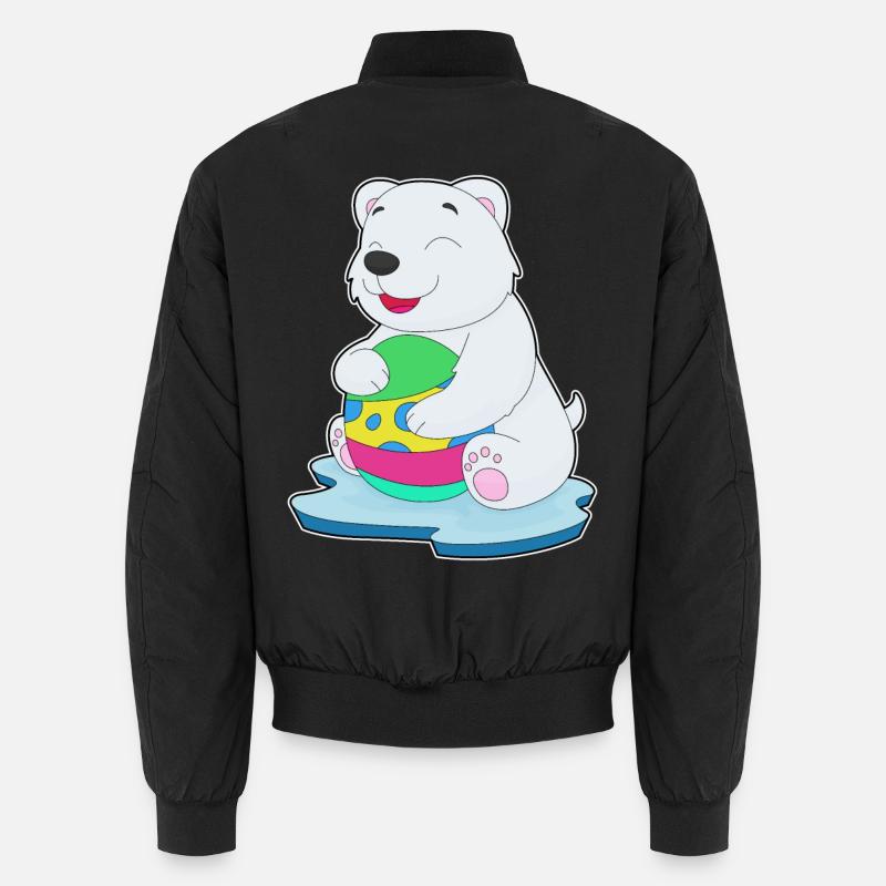Eisbär Ostern Osterei - Unisex Bomberjacke - Schwarz