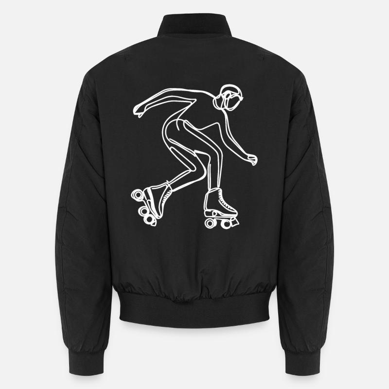 Roller Skater Drawing - Unisex Bomber Jacket - black