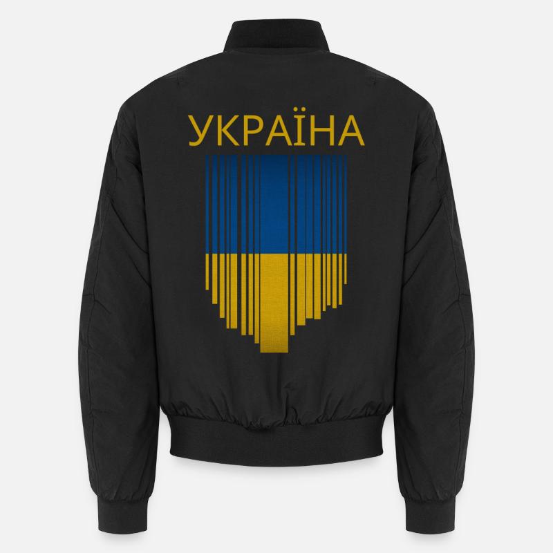 Ukrainian flag, Ukrainian pride - Unisex Bomber Jacket - black