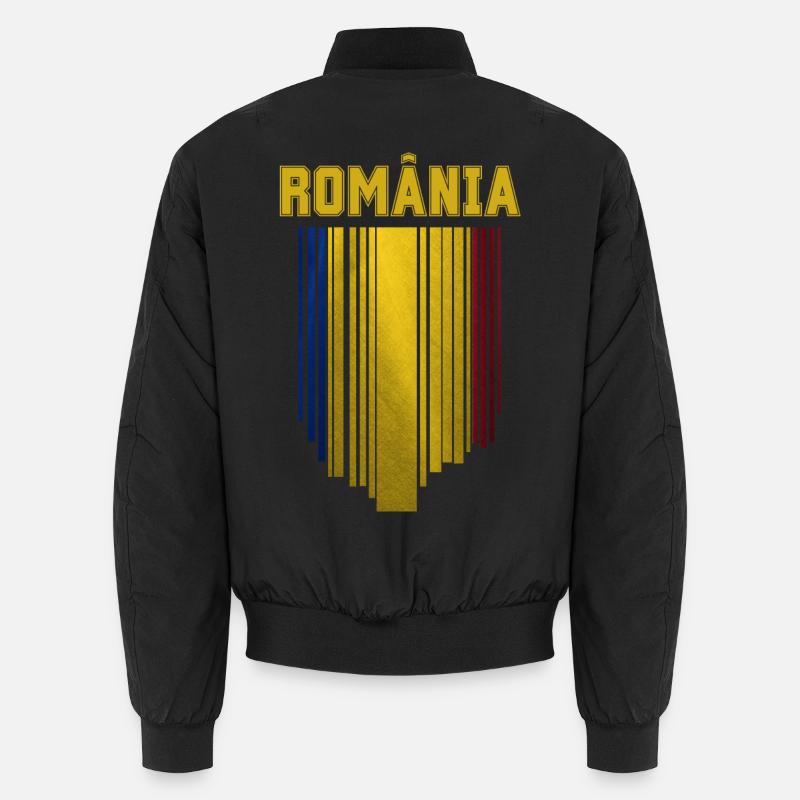 Drapeau roumain, fierté roumaine - Bomber unisexe - noir
