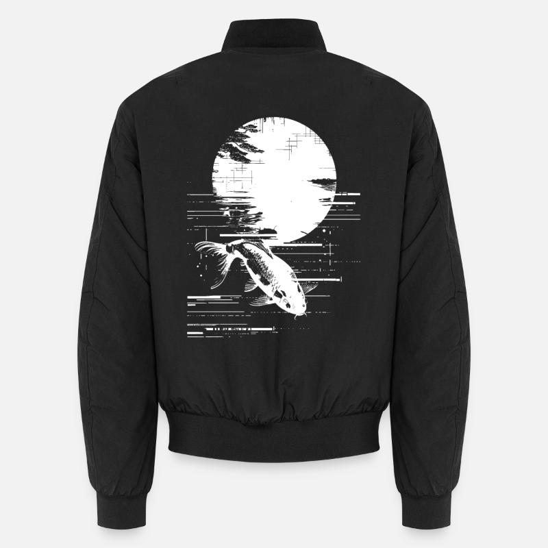 Fischen Zeichnung Unisex Bomberjacke