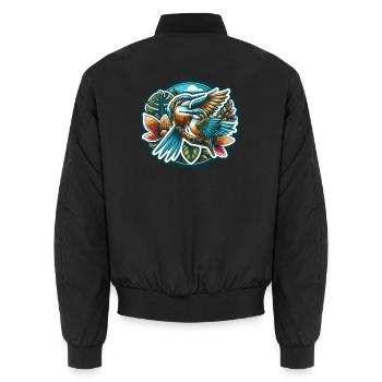 Bird breeder Ornithologist Bird watcher - Unisex Bomber Jacket - black - Back - AI Model Male 185 light (185cm)