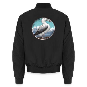Bird breeder Ornithologist Bird watcher - Unisex Bomber Jacket - black - Back - AI Model Male 185 light (185cm)