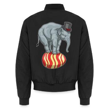 Elefant Ostern Zirkus - Unisex Bomberjacke - Schwarz - Hinten - AI Model Male 185 light (185cm)