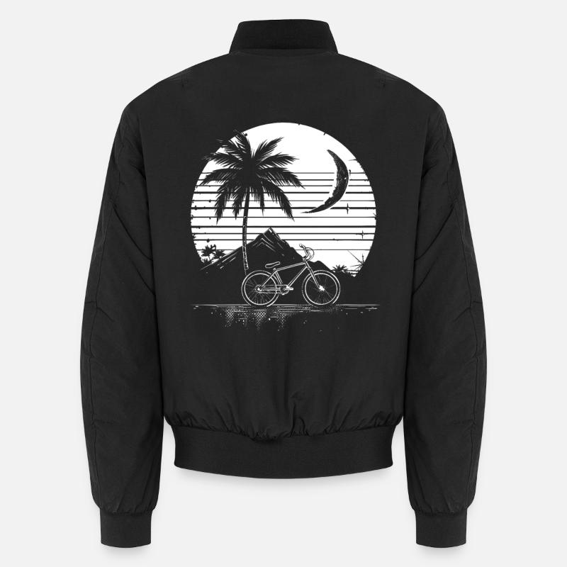 Mountainbiking Zeichnung - Unisex Bomberjacke - Schwarz