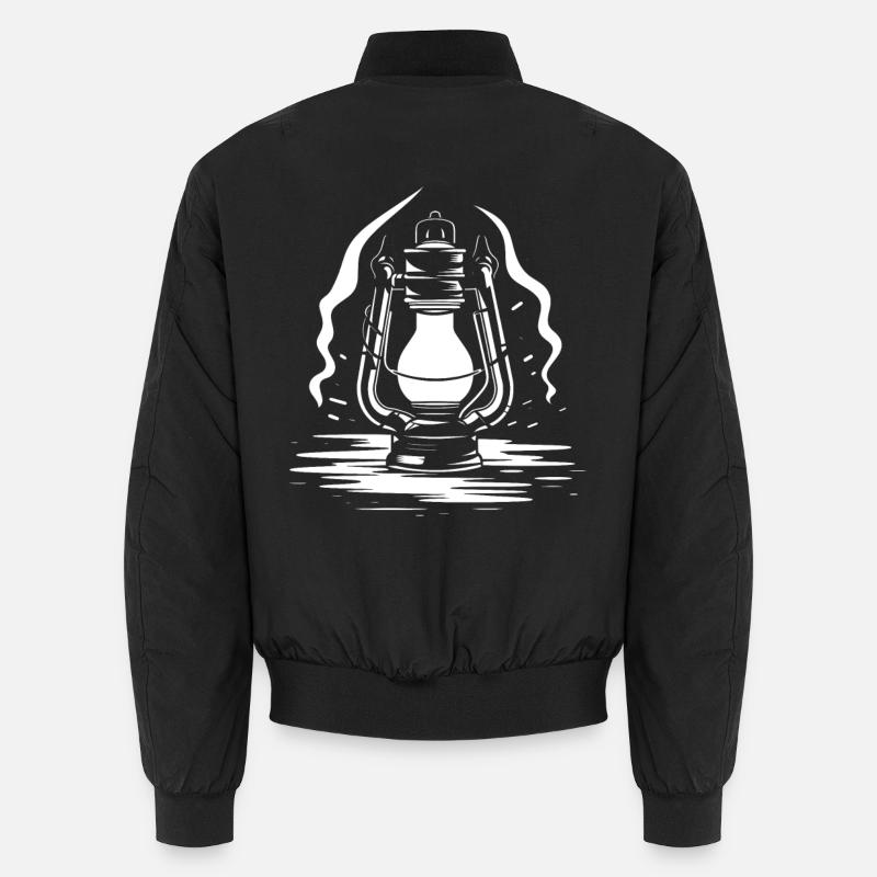 Lantern Sketch - Unisex Bomber Jacket - black