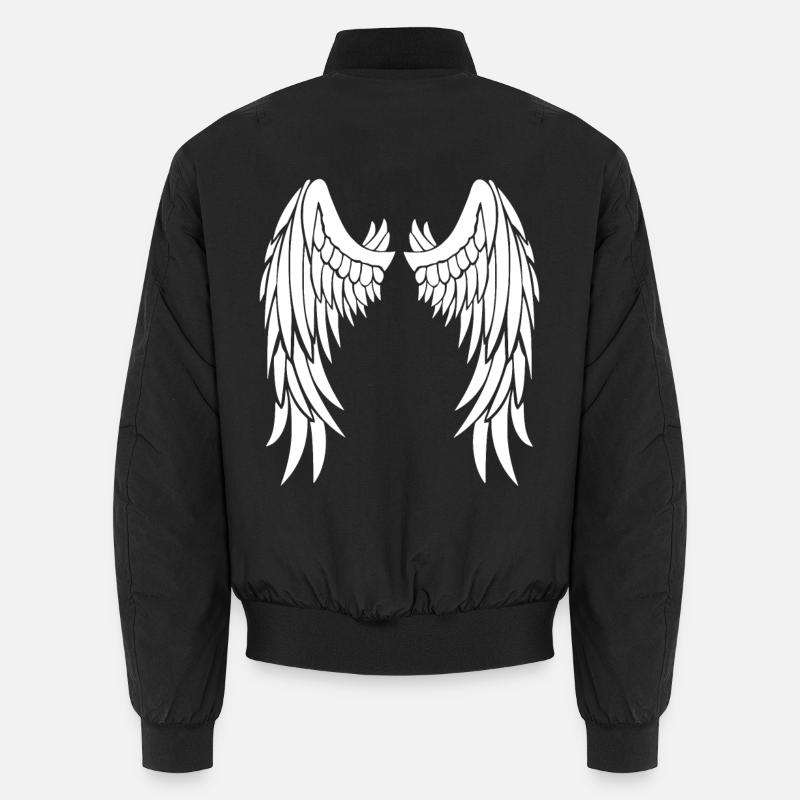 Ailes d’ange blanches sur le dos Bomber unisexe