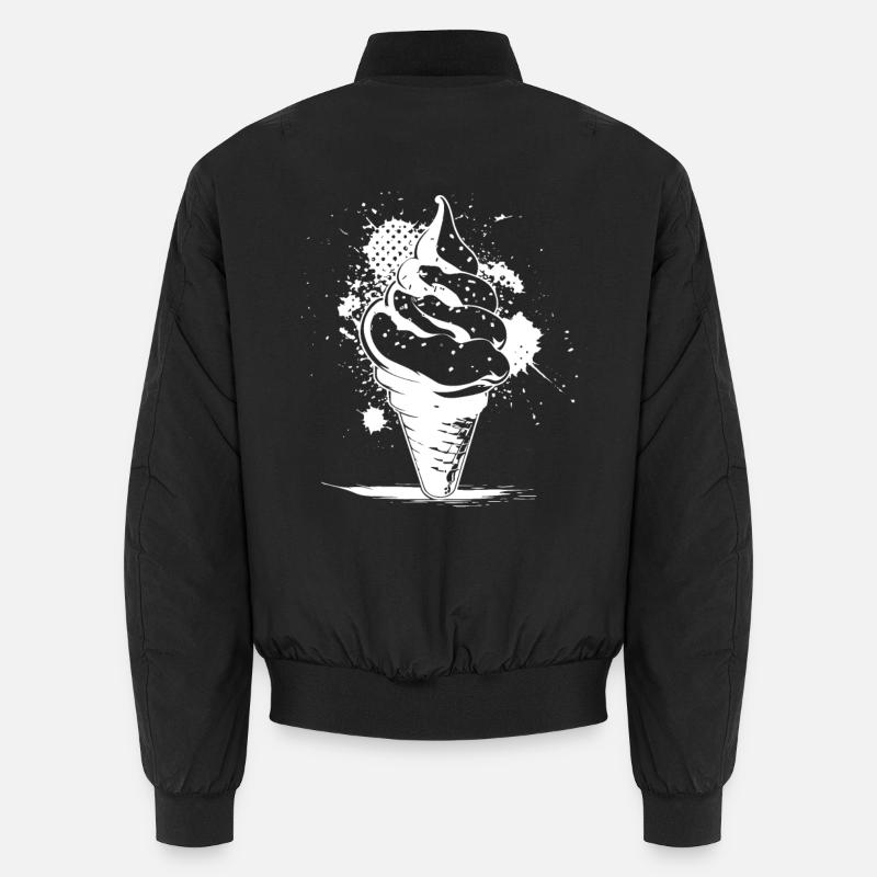 Ice cream cone Drawing - Unisex Bomber Jacket - black