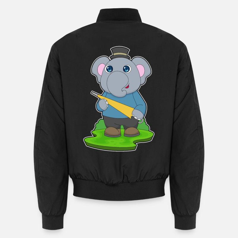 Elephant Rain Umbrella - Unisex Bomber Jacket - black