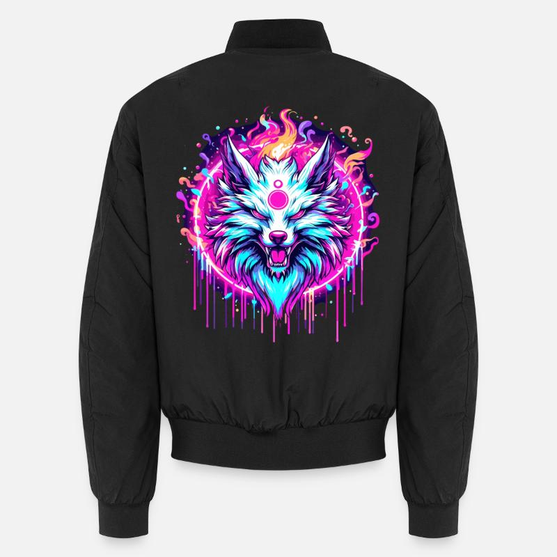 Psychedelischer Fuchs - Unisex Bomberjacke - Schwarz