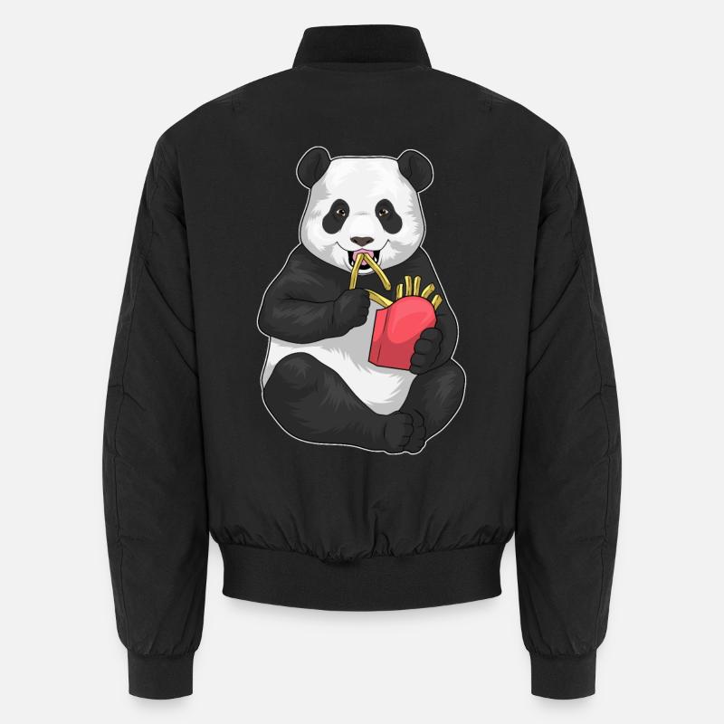 Panda Pommes frites - Unisex Bomberjacke - Schwarz