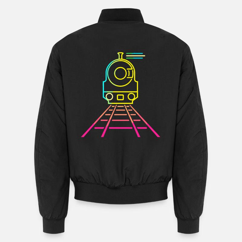Style de dessin animé ferroviaire - Bomber unisexe - noir
