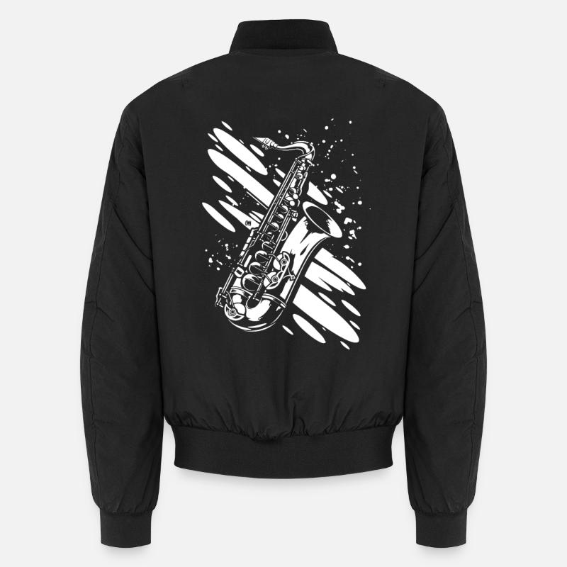 Saxophon - Unisex Bomberjacke - Schwarz