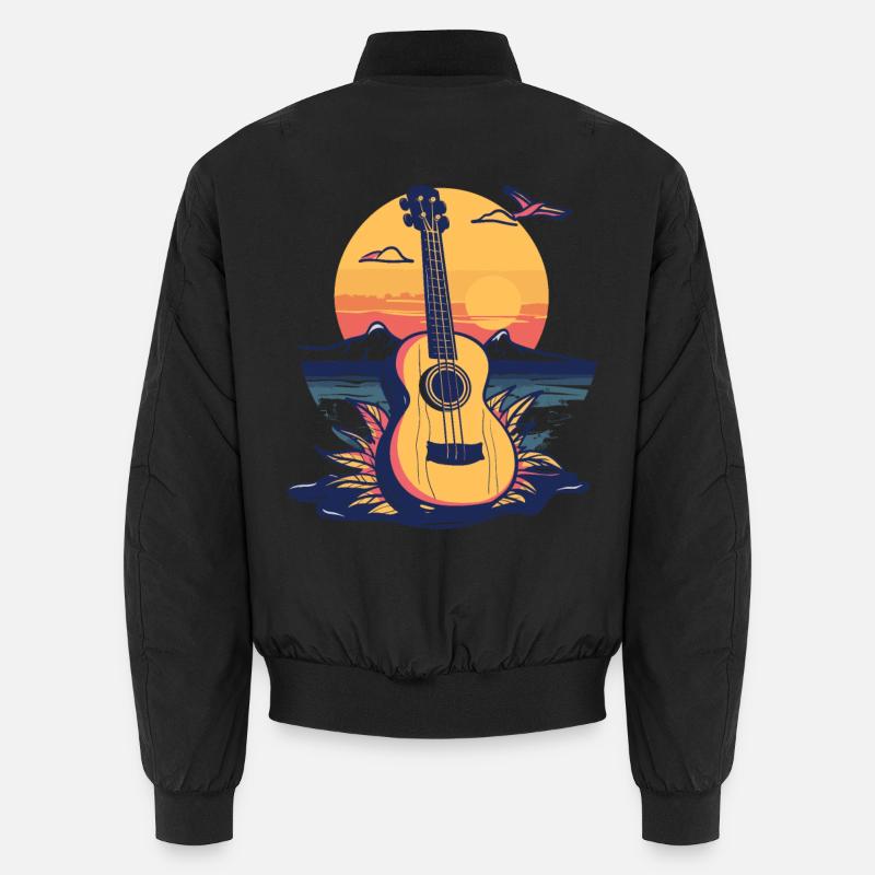 Ukulele Grafik - Unisex Bomberjacke - Schwarz