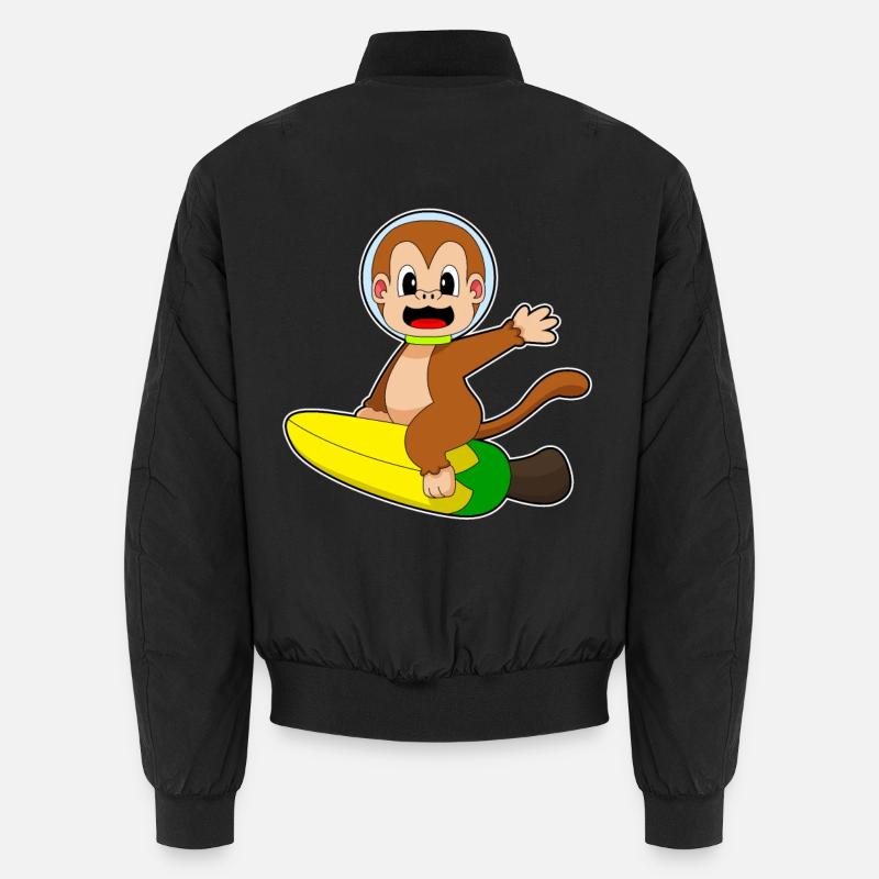 Singe Banane Astronaute - Bomber unisexe - noir