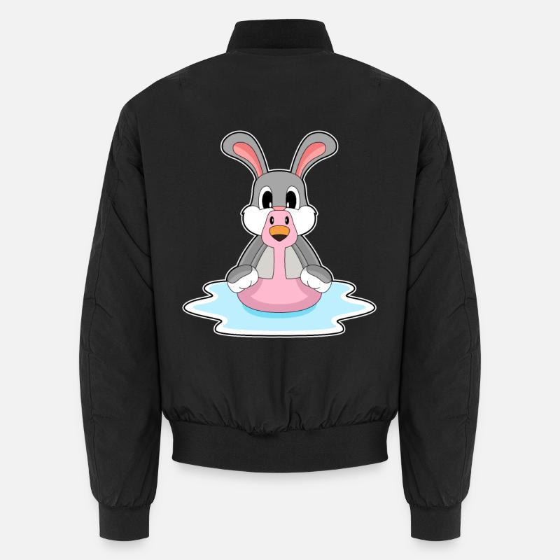 Rabbit Flamingo - Unisex Bomber Jacket - black