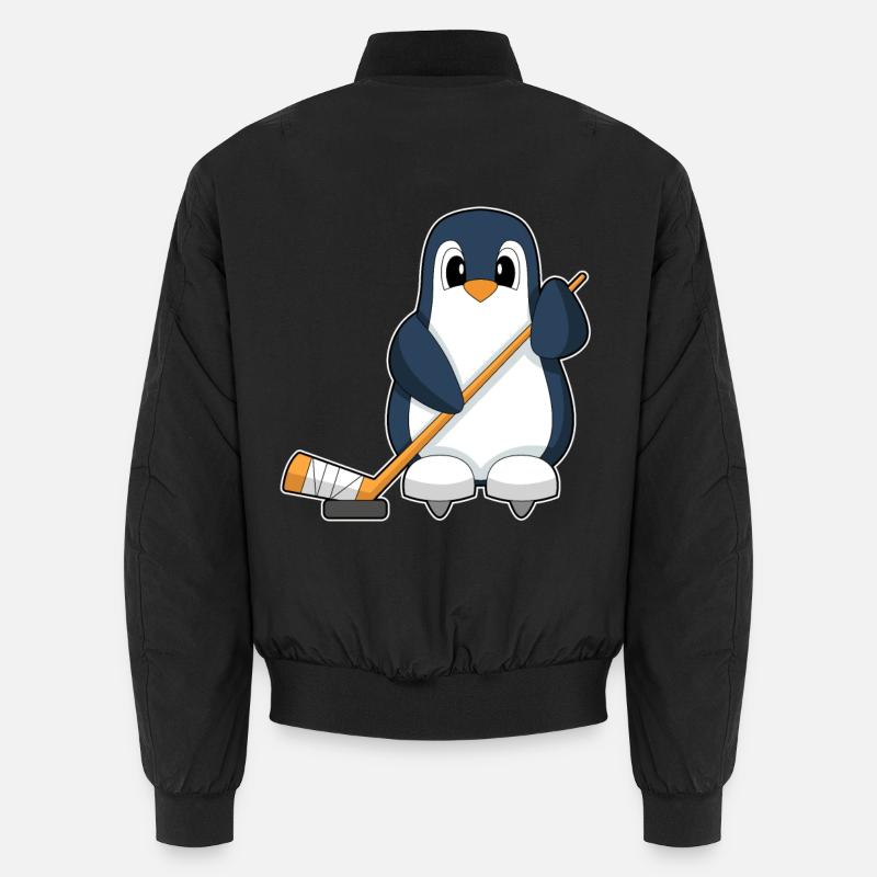 Pinguin Eishockey Eishockeyschläger - Unisex Bomberjacke - Schwarz