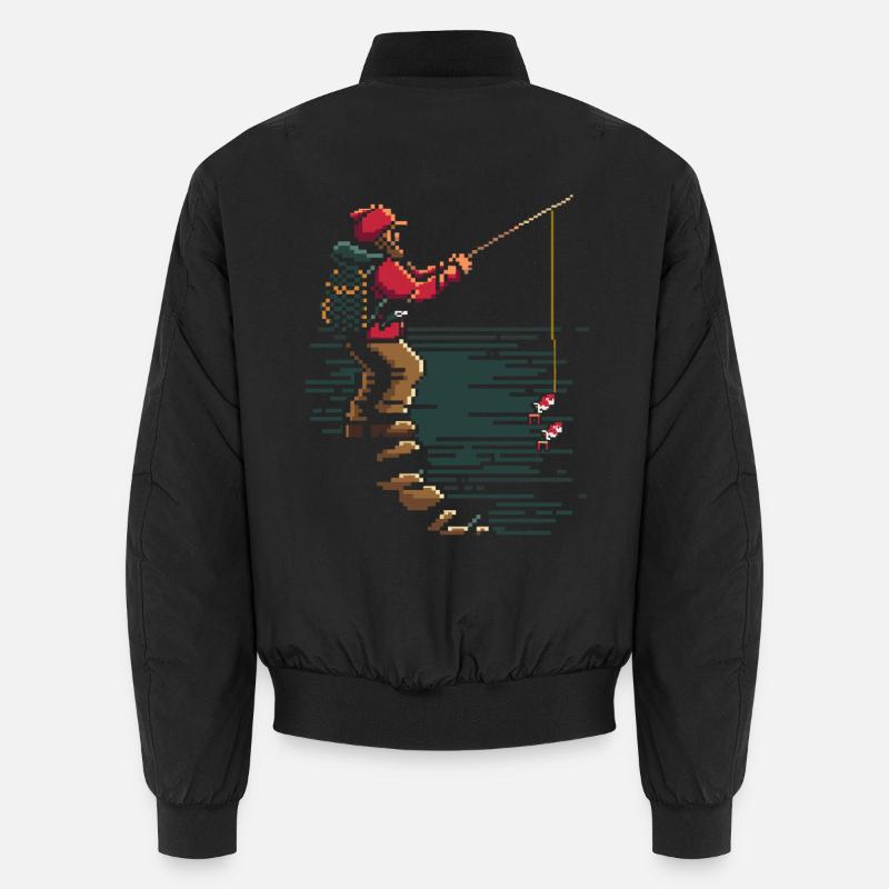 Graphique pixel de pêche Bomber unisexe
