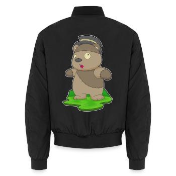 Bär Halloween Zombie - Unisex Bomberjacke - Schwarz - Hinten - AI Model Male 185 light (185cm)