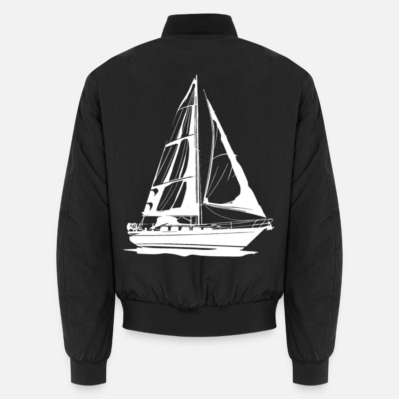 Sailboat Drawing Unisex Bomber Jacket
