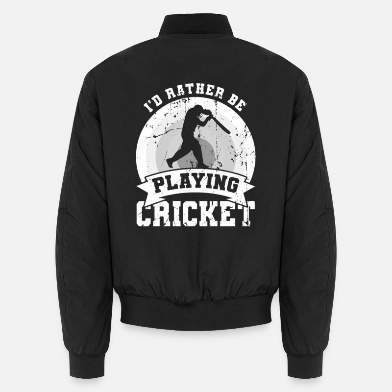 I'd rather play cricket - Unisex Bomber Jacket - black