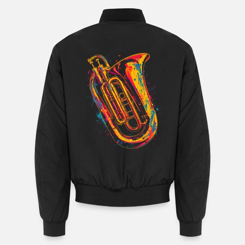 Tuba Grafik - Unisex Bomberjacke - Schwarz